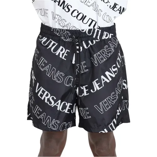 Schwarze Monogramm Logo Shorts , Herren, Größe: L - Versace Jeans Couture - Modalova