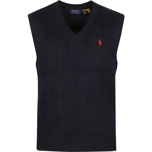 Hunter Navy Sleeveless Sweater , male, Sizes: XL, M, L - Polo Ralph Lauren - Modalova