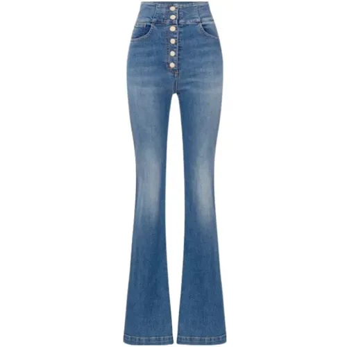 High-waisted Palazzo Jeans , female, Sizes: W29, W30, W26, W28 - Elisabetta Franchi - Modalova