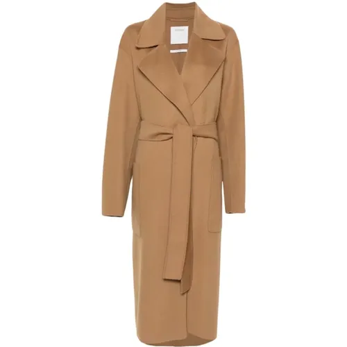 Wool Double-Breasted Coat with Belt , female, Sizes: XS, 3XS, 2XS, S - SPORTMAX - Modalova