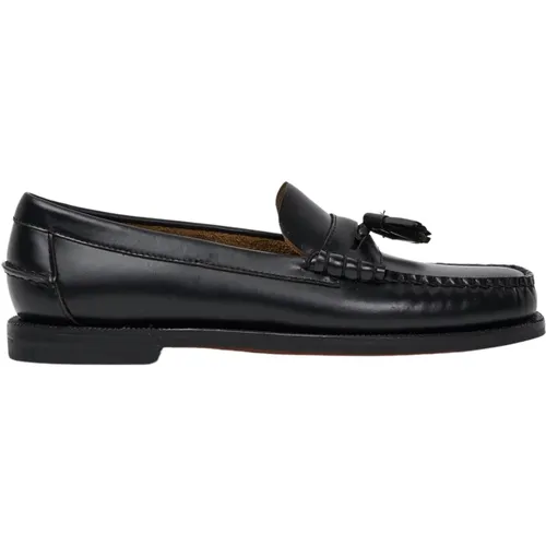 Schwarze Leder Penny Loafer Schuhe , Damen, Größe: 38 EU - Sebago - Modalova
