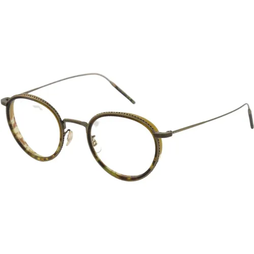 Round 'Tk-8' Sunglasses /Antique gold/espresso , unisex, Sizes: S - Oliver Peoples - Modalova
