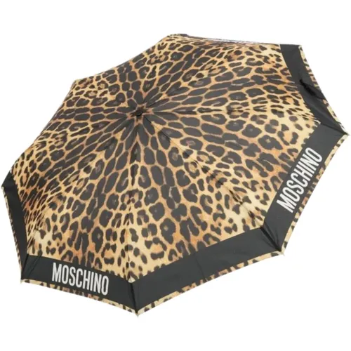 Schwarzer Kinderregenschirm mit Logo-Druck - Moschino - Modalova
