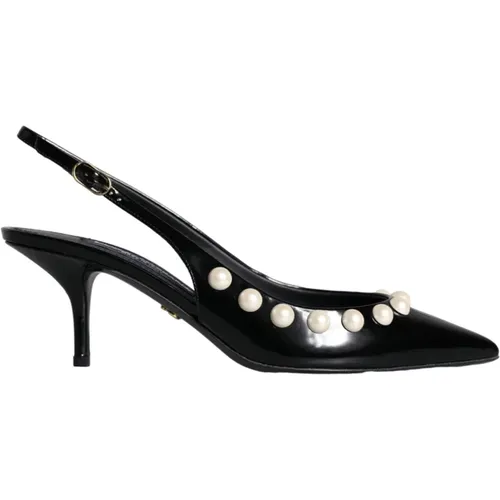 Schwarze Pearl Heel Slingback Schuhe - Dolce & Gabbana - Modalova