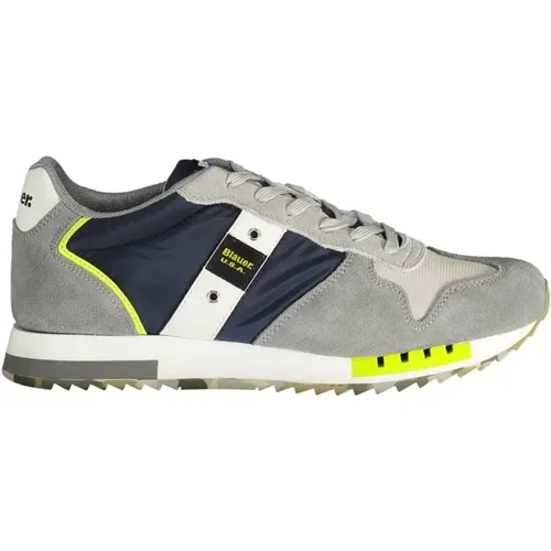 Blue Contrast Lace Sporty Sneakers , male, Sizes: 11 UK, 10 UK - Blauer - Modalova