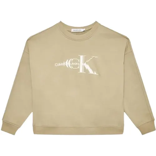 Monogramm Sweatshirt Regular Fit Besticktes Logo - Calvin Klein Jeans - Modalova