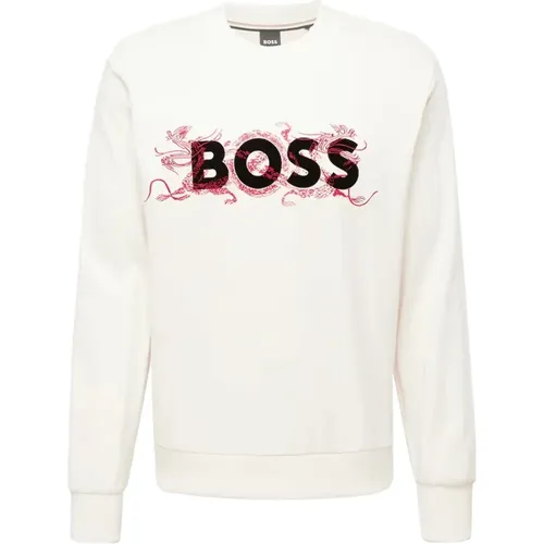 Bedruckter Logo-Sweatshirt , Herren, Größe: L - Hugo Boss - Modalova