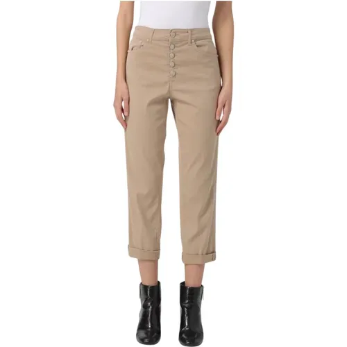 Cropped Trousers , female, Sizes: W27, W28 - Dondup - Modalova