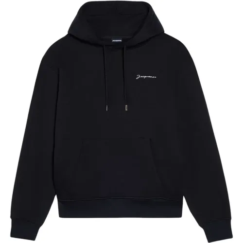 Schwarzer Hoodie mit gesticktem Logo , Damen, Größe: L - Jacquemus - Modalova