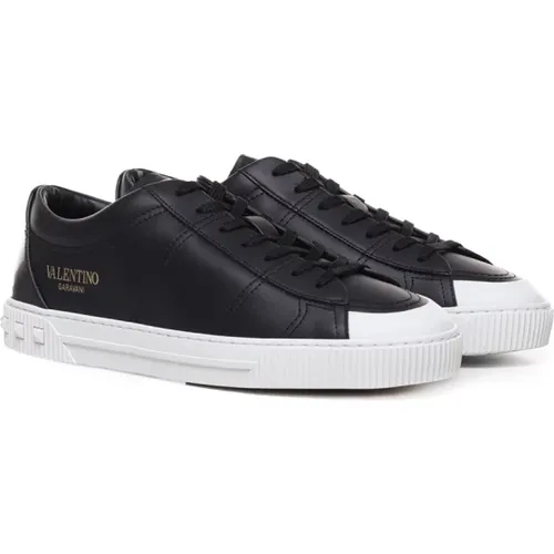 Schwarze Sneakers mit Logo, Biologisch abbaubare Gummisohle , Herren, Größe: 40 EU - Valentino Garavani - Modalova