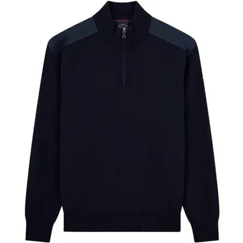 Wool Half Zip Sweater with Logo Patch , male, Sizes: 3XL - PAUL & SHARK - Modalova