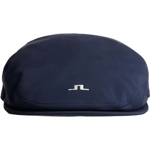 Navy Flat Cap Campbell Style , male, Sizes: ONE SIZE - J.LINDEBERG - Modalova