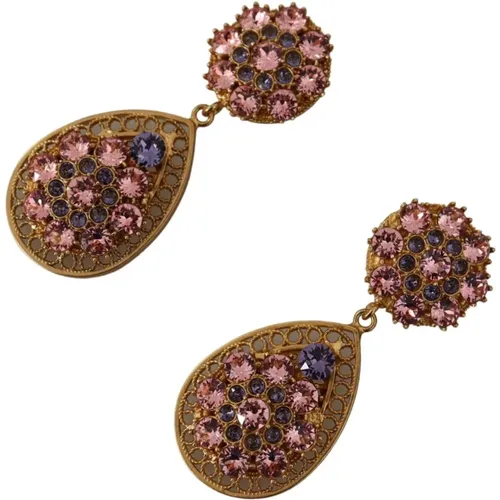 Baroque Multicolor Crystal Earrings , female, Sizes: ONE SIZE - Dolce & Gabbana - Modalova