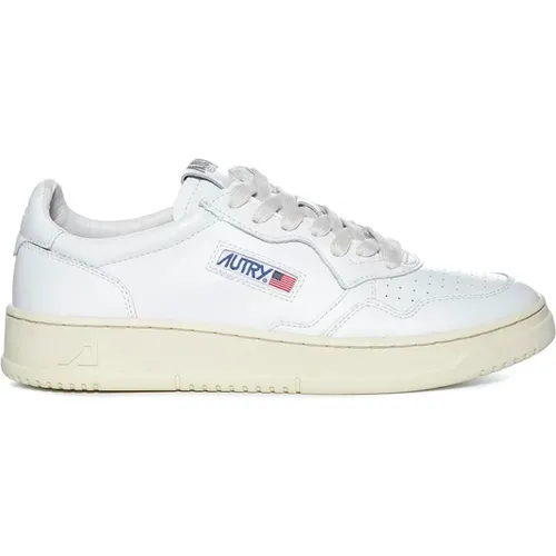 Weiße Leder Medalist Low-Top Sneakers , Herren, Größe: 40 EU - Autry - Modalova