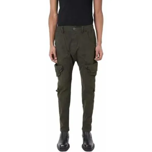 Khaki Stretch Baumwoll-Cargohose Lm192 , Herren, Größe: M - La Haine Inside Us - Modalova