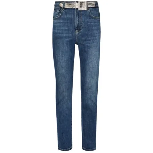 High-waisted Straight Leg Jeans with Removable Belt , female, Sizes: W28 - Liu Jo - Modalova