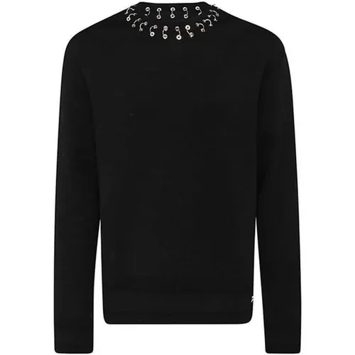 Schwarzer Wollpullover mit Logo-Plakette - Givenchy - Modalova
