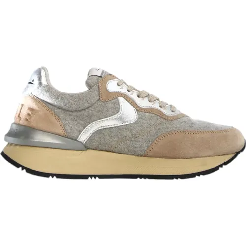 Beige Sneakers in Leather/Nylon , female, Sizes: 7 UK, 5 UK, 8 UK, 6 UK, 3 UK, 4 UK - Voile blanche - Modalova