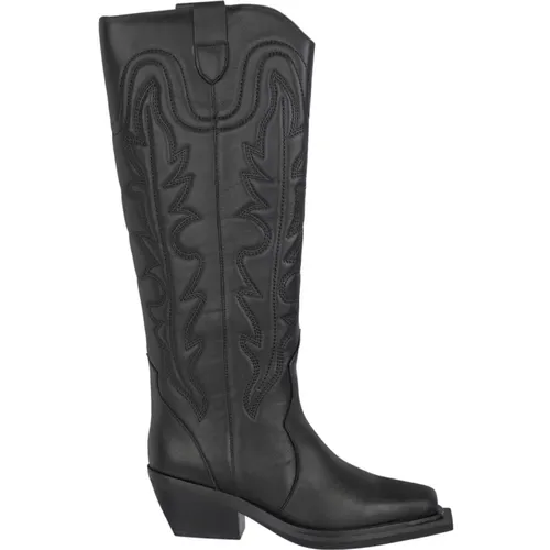 Wide leg embroidered boot , female, Sizes: 5 UK, 6 UK, 4 UK - Alma en Pena - Modalova