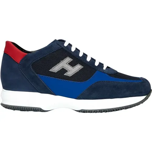 Blau und Rot Wildleder Sneakers , Herren, Größe: 44 EU - Hogan - Modalova