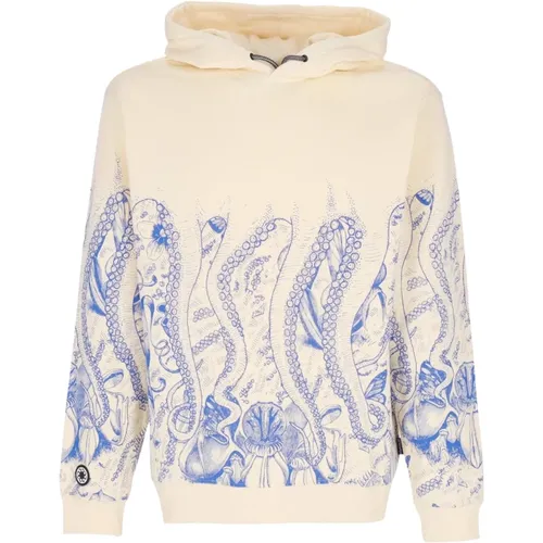 Botanisches Hoodie Creme Herren , Herren, Größe: L - Octopus - Modalova