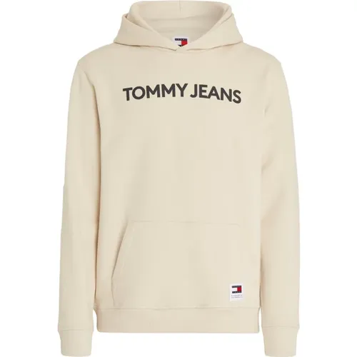 Schwarzer Kapuzenpullover - Gerader Schnitt , Herren, Größe: XL - Tommy Jeans - Modalova