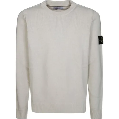 Lambswool Crew Neck Sweater , Herren, Größe: L - Stone Island - Modalova