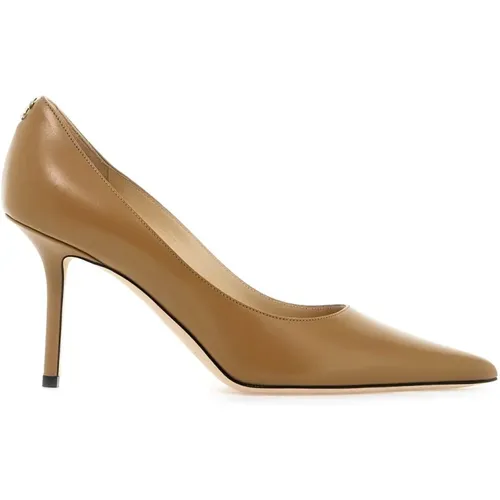 Golden logo leather pumps , female, Sizes: 5 UK, 4 UK, 6 UK, 3 UK - Jimmy Choo - Modalova