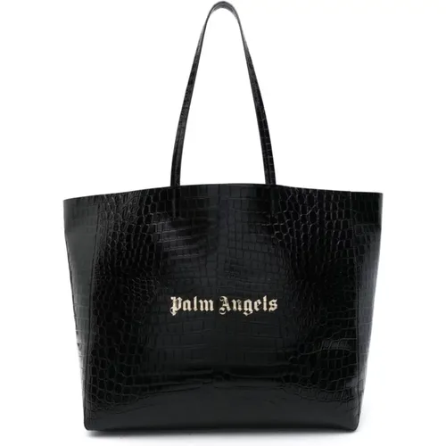 And Gold Logo Shopping Bag , female, Sizes: ONE SIZE - Palm Angels - Modalova