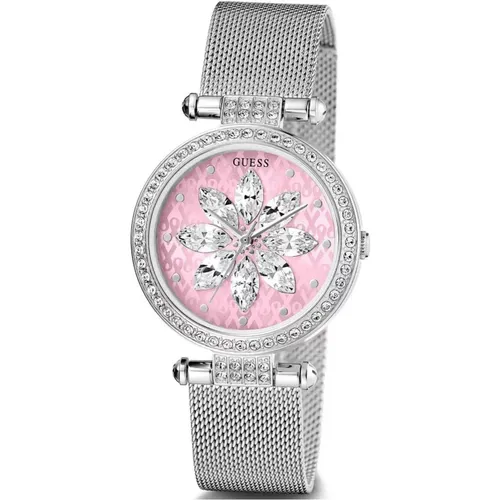 Sparkling Pink Quartz Analog Watch , female, Sizes: ONE SIZE - Guess - Modalova