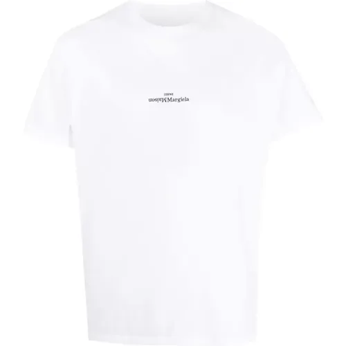 Black/ Logo Embroidered T-Shirt , male, Sizes: M, S, L, XL - Maison Margiela - Modalova