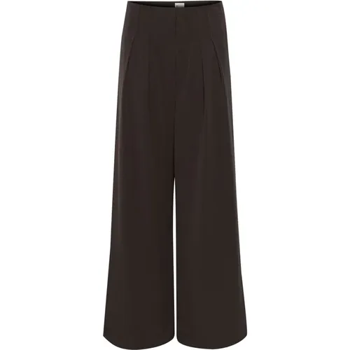 Delicioso Wide Leg High Waist Pants , female, Sizes: XL, L, S, M, XS - My Essential Wardrobe - Modalova