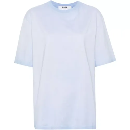 Hellblaues T-Shirt MSGM - MSGM - Modalova