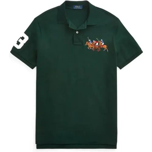 Casual Grünes Kurzarm-Poloshirt , Herren, Größe: 2XL - Polo Ralph Lauren - Modalova