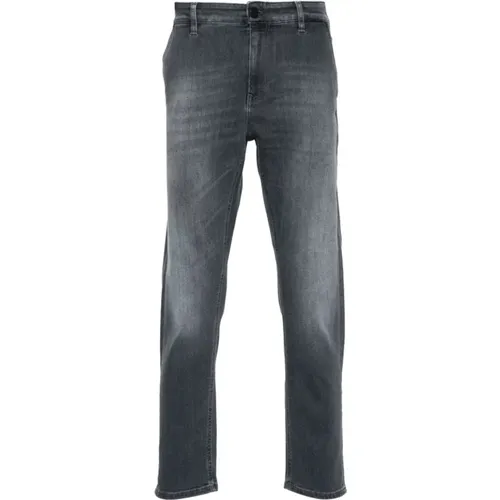 Grey Tapered Cotton Pants Faded Effect , male, Sizes: W32, W36, W31, W33, W34 - PT Torino - Modalova