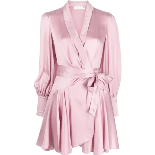 Rose Silk Wrap Dress , female, Sizes: L, XS, M, S - Zimmermann - Modalova