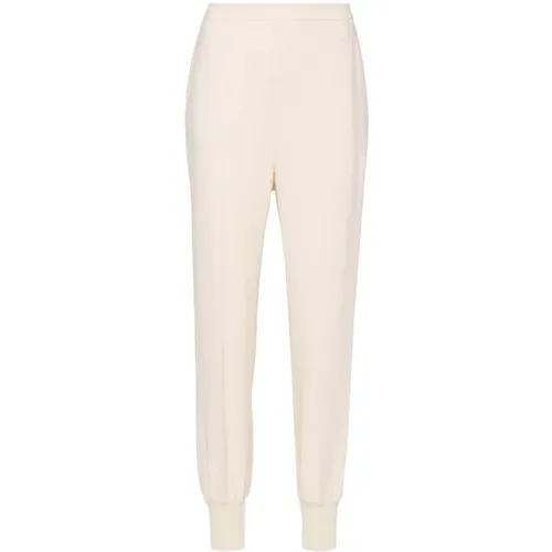 Beige Crepe Trousers , female, Sizes: S, XS, 2XS - Stella Mccartney - Modalova