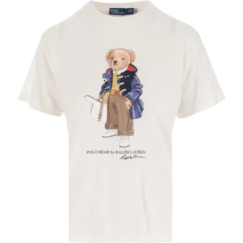 Women`s Polo Bear Print T-Shirt , female, Sizes: XS, S, L, M - Ralph Lauren - Modalova