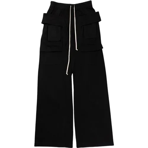 Creatch pantalone cargo ampio con cordoncino in nero , male, Sizes: L - Rick Owens - Modalova