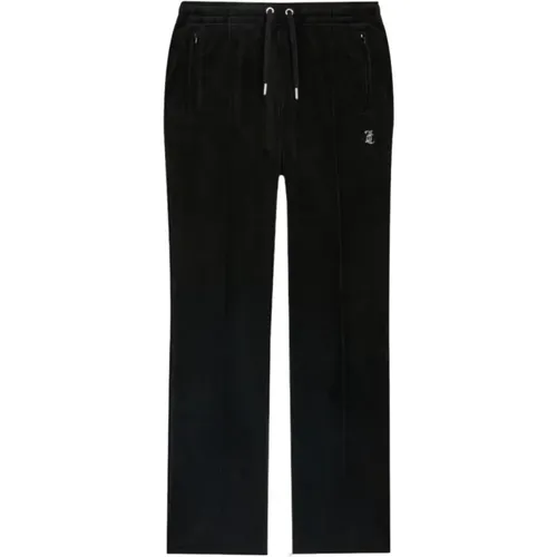 Samt-Trackpants mit Strass-Logo , Damen, Größe: XS - Juicy Couture - Modalova