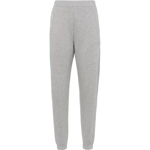 Grey Cotton Blend Trousers with Logo , female, Sizes: XS, L, M, S - Max Mara - Modalova