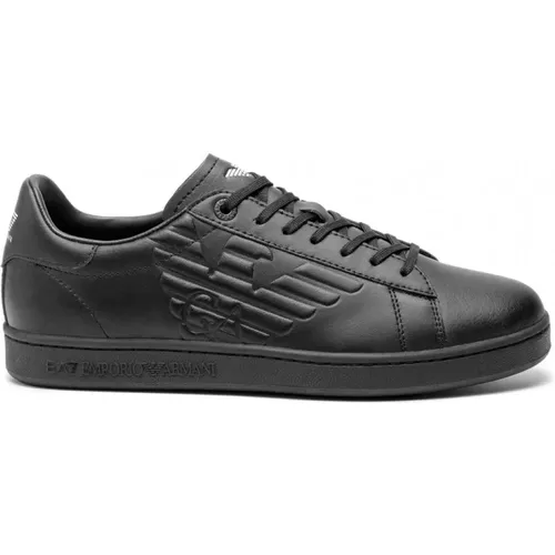 Schwarze EA7 Sneakers mit Geprägtem Logo , Herren, Größe: 42 2/3 EU - Emporio Armani EA7 - Modalova