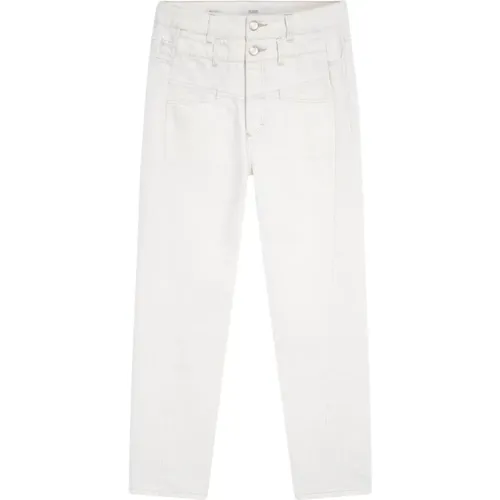 Double Waistband Denim Straight Jeans , female, Sizes: W29, W26, W30, W27 - closed - Modalova