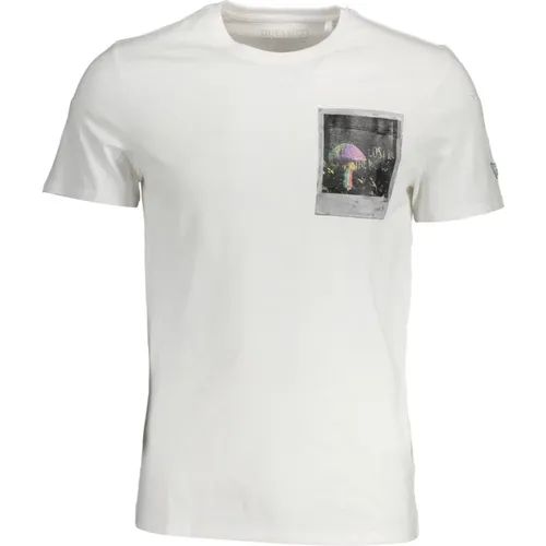 T-Shirt mit Print-Detail Slim Fit , Herren, Größe: XL - Guess - Modalova