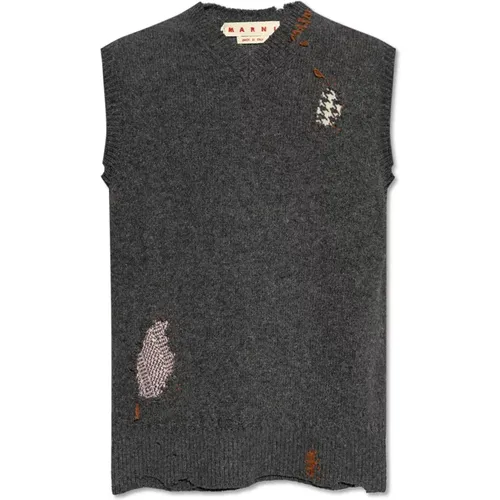 Vintage effect vest , male, Sizes: M, XL - Marni - Modalova