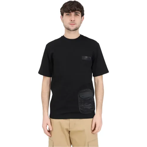Herren Schwarzes Baumwoll-T-Shirt mit Multipocket-Details , Herren, Größe: L - Moschino - Modalova