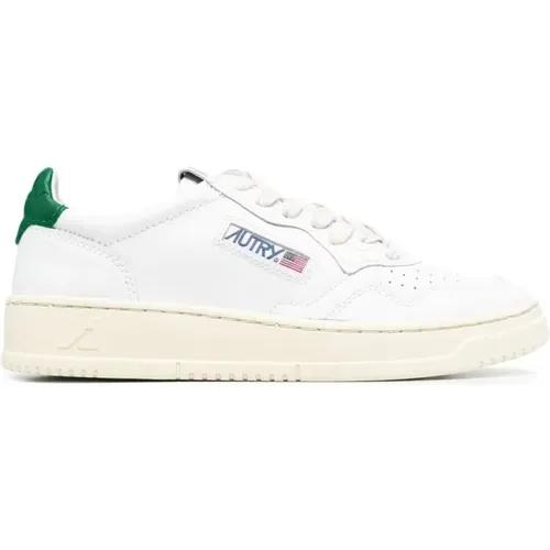 Grüne Sneakers Perforiertes Design Runde Spitze , Damen, Größe: 39 EU - Autry - Modalova