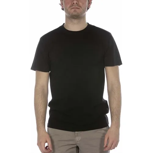 Schwarzes -Rundhals-T-Shirt , Herren, Größe: 2XL - BomBoogie - Modalova