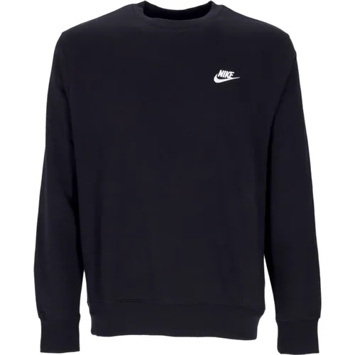 Schwarz/Weiß Crewneck Sweatshirt Micro-Ribbed , Herren, Größe: S - Nike - Modalova