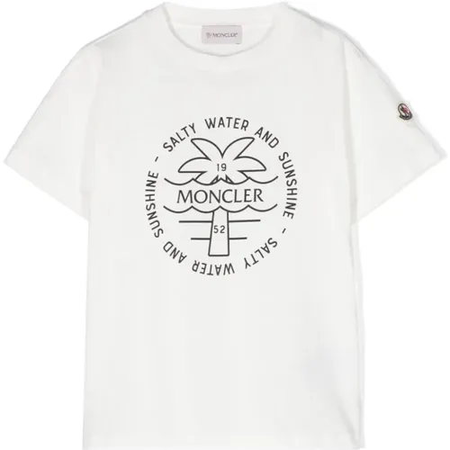 Kinder Weißes SS T-Shirt Moncler - Moncler - Modalova